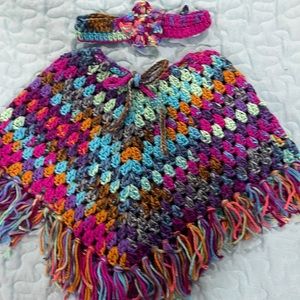 Hand made baby poncho set